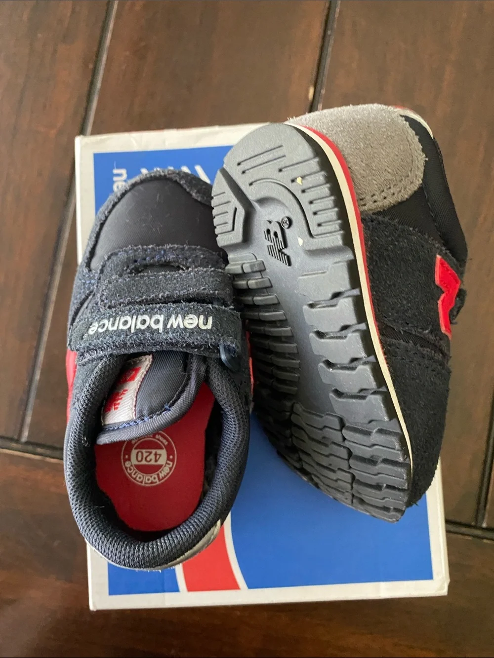 Baby New Balance Navy Blue and Red
